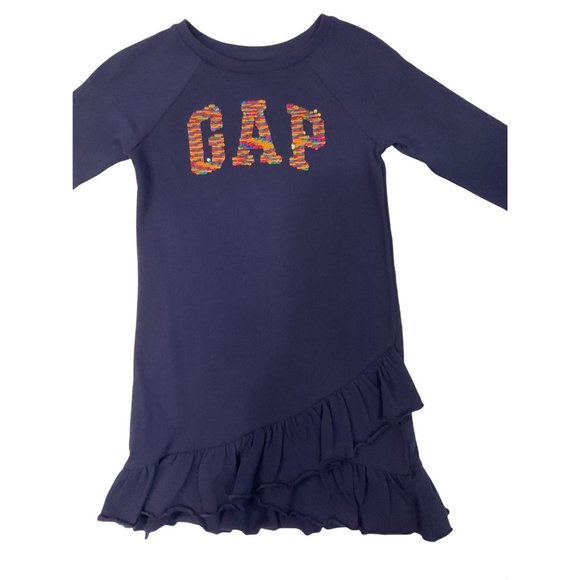 GAP KIDS RUFFLED LONG SLEEVE SWEATER DRESS - Picture 3 of 6